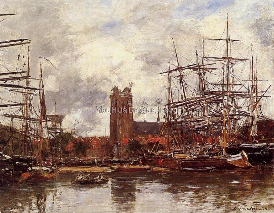 Dordrecht, View of the Port - 尤金·布丹